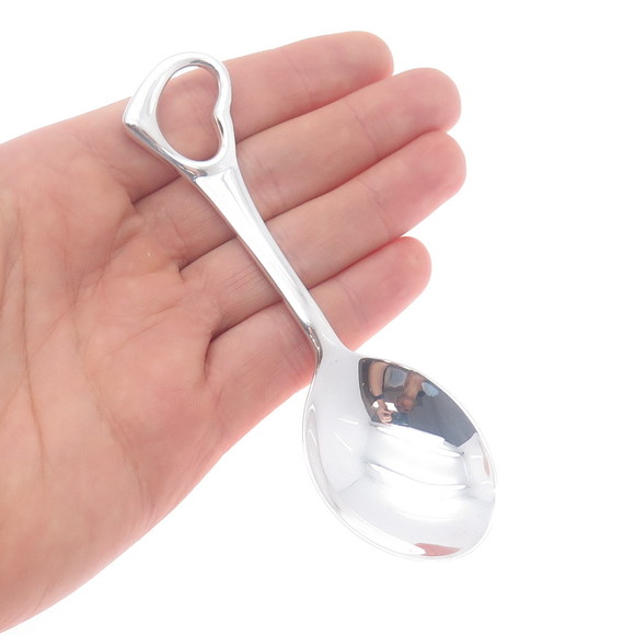 TIFFANY & CO. Elsa Peretti 925 Sterling Vintage Open Heart Baby Spoon w/ Pouch